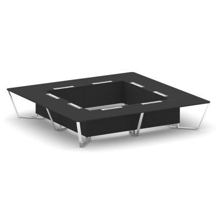 Steel Meet Стол переговорный квадратный MF-PR.B.SP-20K2 Черный/МДФ Ультраматт Черный/Нержавеющая ста