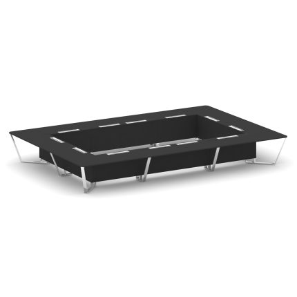 Steel Meet Стол переговорный прямоугольный MF-PR.B.SP-26K2 Черный/МДФ Ультраматт Черный/Нержавеющая