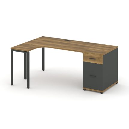 Concept Стол эргономичный CN.SA-403(L) A Сандал Янтарный/Антрацит/Металл Антрацит 1800*1180*750