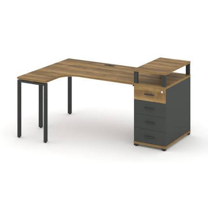 Concept Стол эргономичный CN.SA-406(L) A Сандал Янтарный/Антрацит/Металл Антрацит 2000*1180*917