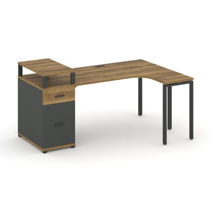 Concept Стол эргономичный CN.SA-407(R) A Сандал Янтарный/Антрацит/Металл Антрацит 1800*1180*917