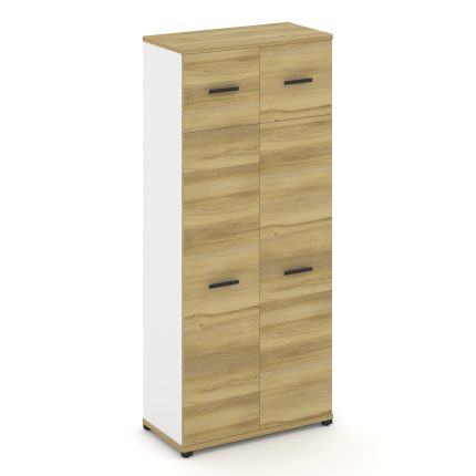 Concept Шкаф 1 широкая секция, 5 ниш CN.STS-517 B Дуб Винченцо/Белый Бриллиант/Металл Черный 836*420