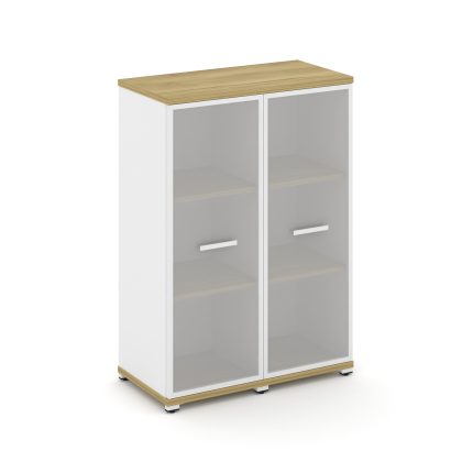 Concept Шкаф 2 узкие секции, 3 ниши CN.STU-326 RMW W Дуб Винченцо/Белый Бриллиант/Металл Белый/Сатин