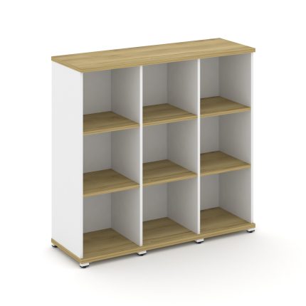 Concept Стеллаж 3 узкие секции, 3 ниши CN.STU-330 Дуб Винченцо/Белый Бриллиант/Металл Белый 1252*420