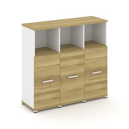 Concept Шкаф 3 узкие секции, 3 ниши CN.STU-333 W Дуб Винченцо/Белый Бриллиант/Металл Белый 1252*420*