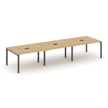 Style Project Стол переговорный SN-6P.SPRG-054 Тиквуд Светлый/Металл Антрацит 4740*1180*750