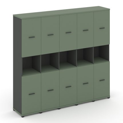 Concept Шкаф 5 узких секций, 5 ниш CN.STU-553 A Кобо/Антрацит/Металл Антрацит 2084*420*1922