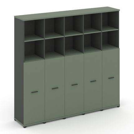 Concept Шкаф 5 узких секций, 5 ниш CN.STU-554 A Кобо/Антрацит/Металл Антрацит 2084*420*1922