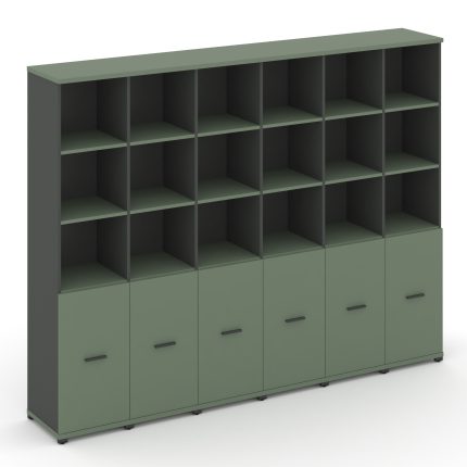 Concept Шкаф 6 узких секций, 5 ниш CN.STU-561 A Кобо/Антрацит/Металл Антрацит 2500*420*1922