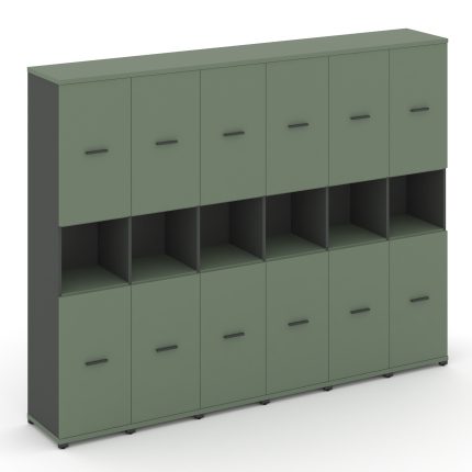 Concept Шкаф 6 узких секций, 5 ниш CN.STU-563 A Кобо/Антрацит/Металл Антрацит 2500*420*1922