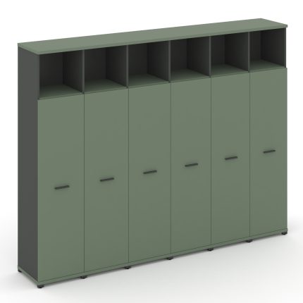 Concept Шкаф 6 узких секций, 5 ниш CN.STU-566 A Кобо/Антрацит/Металл Антрацит 2500*420*1922