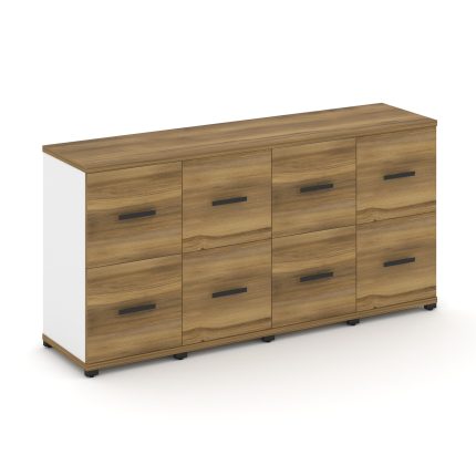 Concept Шкаф 4 узкие секции, 2 ниши CN.STU-242 B Сандал Янтарный/Белый Бриллиант/Металл Черный 1668*