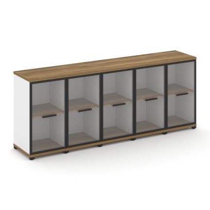 Concept Шкаф 5 узких секций, 2 ниши CN.STU-253 RPB B Сандал Янтарный/Белый Бриллиант/Металл Черный/П