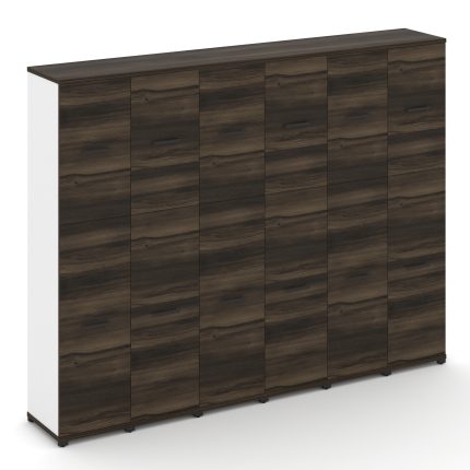 Concept Шкаф 6 узких секций, 5 ниш CN.STU-565 B Дуб Мали/Белый Бриллиант/Металл Черный 2500*420*1922