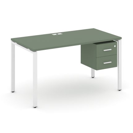 Concept Стол рабочий с подвесной тумбой с 2 ящ. CN.SP-113 W Кобо/Металл Белый 980*720*750