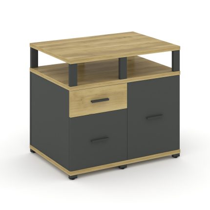 Concept Тумба приставная сервисная с надставкой широкой CN.TSR-003 A Дуб Винченцо/Антрацит/Металл Ан
