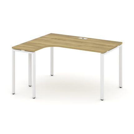 Concept Стол эргономичный CN.SA-001(L) Дуб Винченцо/Металл Белый 1380*1180*750