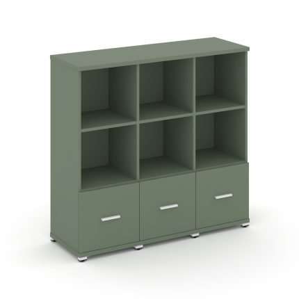 Concept Шкаф 3 узкие секции, 3 ниши CN.STU-331 W Кобо/Металл Белый 1252*420*1186