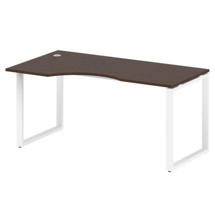 Metal System Стол криволинейный левый на О-образном м/к БО.СА-1 (L) Венге Цаво/Металл Белый 1600*900