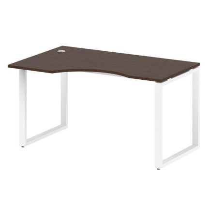 Metal System Стол криволинейный левый на О-образном м/к БО.СА-2 (L) Венге Цаво/Металл Белый 1400*900