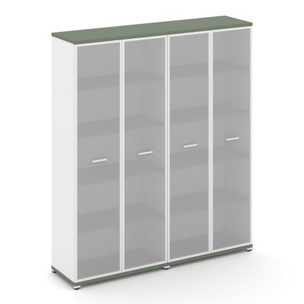 Concept Шкаф 2 широкие секции, 5 ниш CN.STS-528 RMW W Кобо/Белый Бриллиант/Металл Белый/Сатин 1668*4