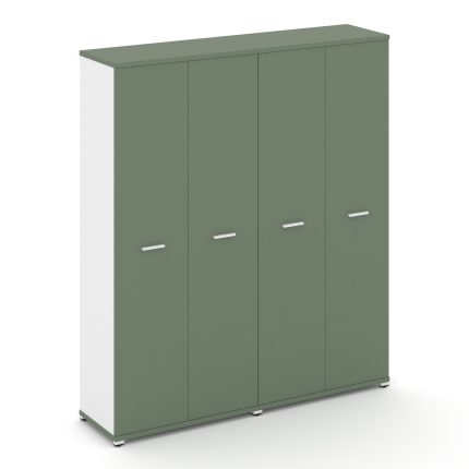 Concept Шкаф 2 широкие секции, 5 ниш CN.STS-528 W Кобо/Белый Бриллиант/Металл Белый 1668*420*1922