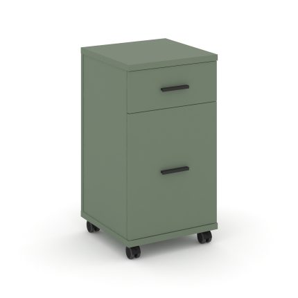 Concept Тумба мобильная 1 ящ.+1 распаш. фасад CN.TUM-011 B Кобо/Металл Черный 420*420*782