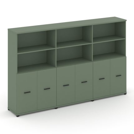 Concept Шкаф 3 широкие секции, 4 ниши CN.STS-431 B Кобо/Металл Черный 2500*420*1554