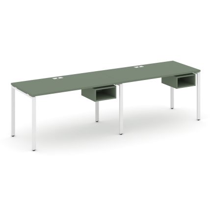 Concept Рабочая станция односторонняя с подвес. тумбами 2 места CN.ORS-103 Кобо/Металл Белый 2760*72