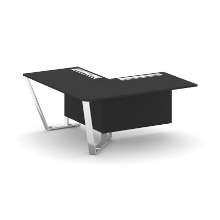 Steel Meet Завершающий угловой модуль левый MF-PR.B.SPZOU-16(L) Черный/МДФ Ультраматт Черный/Нержаве