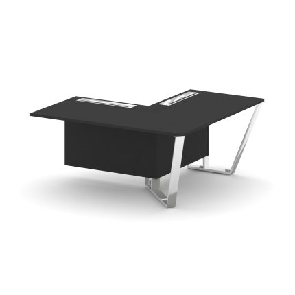 Steel Meet Завершающий угловой модуль правый MF-PR.B.SPZOU-16(R) Черный/МДФ Ультраматт Черный/Нержав