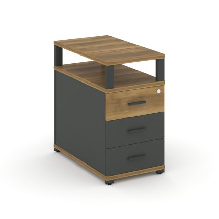 Concept Тумба приставная 3 ящ. с надставкой CN.TGP-001 A Сандал Янтарный/Антрацит/Металл Антрацит 42