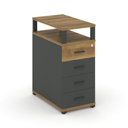 Concept Тумба опорная/приставная 4 ящ. с надставкой CN.TGO-003 A Сандал Янтарный/Антрацит/Металл Ант