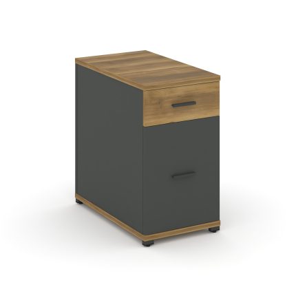 Concept Тумба опорная/приставная 1 ящ.+1 распаш. фасад CN.TGO-005 A Сандал Янтарный/Антрацит/Металл