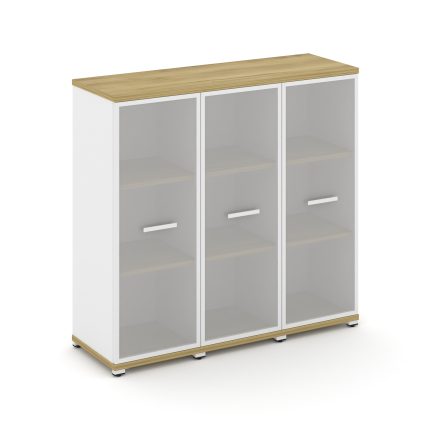 Concept Шкаф 3 узкие секции, 3 ниши CN.STU-336 RMW W Дуб Винченцо/Белый Бриллиант/Металл Белый/Сатин