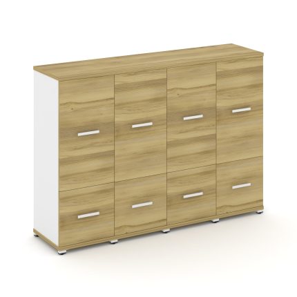 Concept Шкаф 4 узкие секции, 3 ниши CN.STU-342 W Дуб Винченцо/Белый Бриллиант/Металл Белый 1668*420*