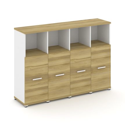 Concept Шкаф 4 узкие секции, 3 ниши CN.STU-343 W Дуб Винченцо/Белый Бриллиант/Металл Белый 1668*420*