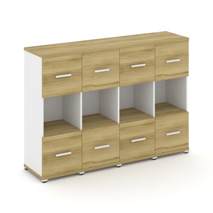 Concept Шкаф 4 узкие секции, 3 ниши CN.STU-345 W Дуб Винченцо/Белый Бриллиант/Металл Белый 1668*420*