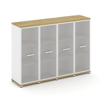 Concept Шкаф 4 узкие секции, 3 ниши CN.STU-346 RMW W Дуб Винченцо/Белый Бриллиант/Металл Белый/Сатин