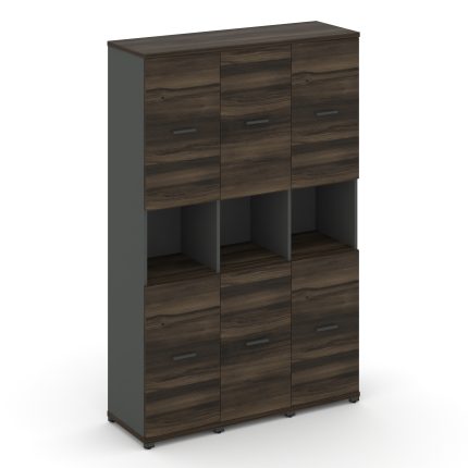 Concept Шкаф 3 узкие секции, 5 ниш CN.STU-533 A Дуб Мали/Антрацит/Металл Антрацит 1252*420*1922