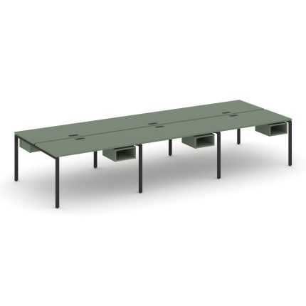 Concept Рабочая станция двухсторонняя с подвес. тумбами на 6 мест CN.DRS-144 Кобо/Металл Черный 4740