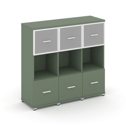 Concept Шкаф 3 узкие секции, 3 ниши CN.STU-335 RMW W Кобо/Металл Белый/Сатин 1252*420*1186