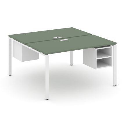 Concept Рабочая станция 2 сторонняя с подвесными тумбами на 2 места CN.DRS-108 Кобо/Белый Бриллиант/