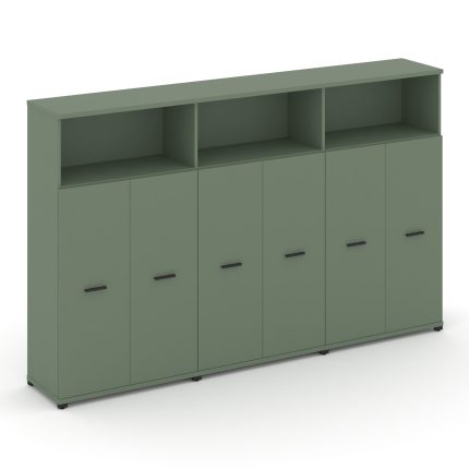 Concept Шкаф 3 широкие секции, 4 ниши CN.STS-433 B Кобо/Металл Черный 2500*420*1554