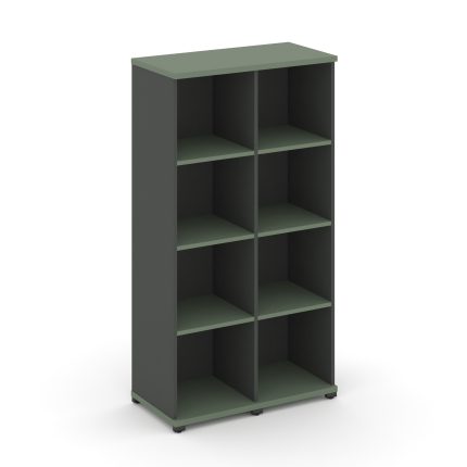 Concept Стеллаж 2 узкие секции, 4 ниши CN.STU-420 Кобо/Антрацит/Металл Антрацит 836*420*1554