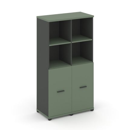 Concept Шкаф 2 узкие секции, 4 ниши CN.STU-421 A Кобо/Антрацит/Металл Антрацит 836*420*1554