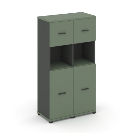 Concept Шкаф 2 узкие секции, 4 ниши CN.STU-425 A Кобо/Антрацит/Металл Антрацит 836*420*1554