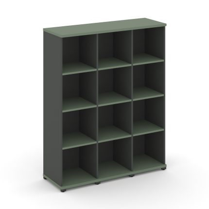 Concept Стеллаж 3 узкие секции, 4 ниши CN.STU-430 Кобо/Антрацит/Металл Антрацит 1252*420*1554