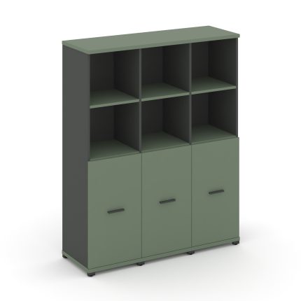 Concept Шкаф 3 узкие секции, 4 ниши CN.STU-431 A Кобо/Антрацит/Металл Антрацит 1252*420*1554