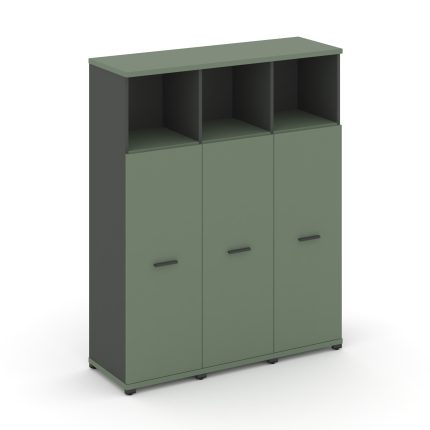 Concept Шкаф 3 узкие секции, 4 ниши CN.STU-433 A Кобо/Антрацит/Металл Антрацит 1252*420*1554